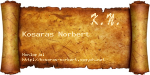 Kosaras Norbert névjegykártya